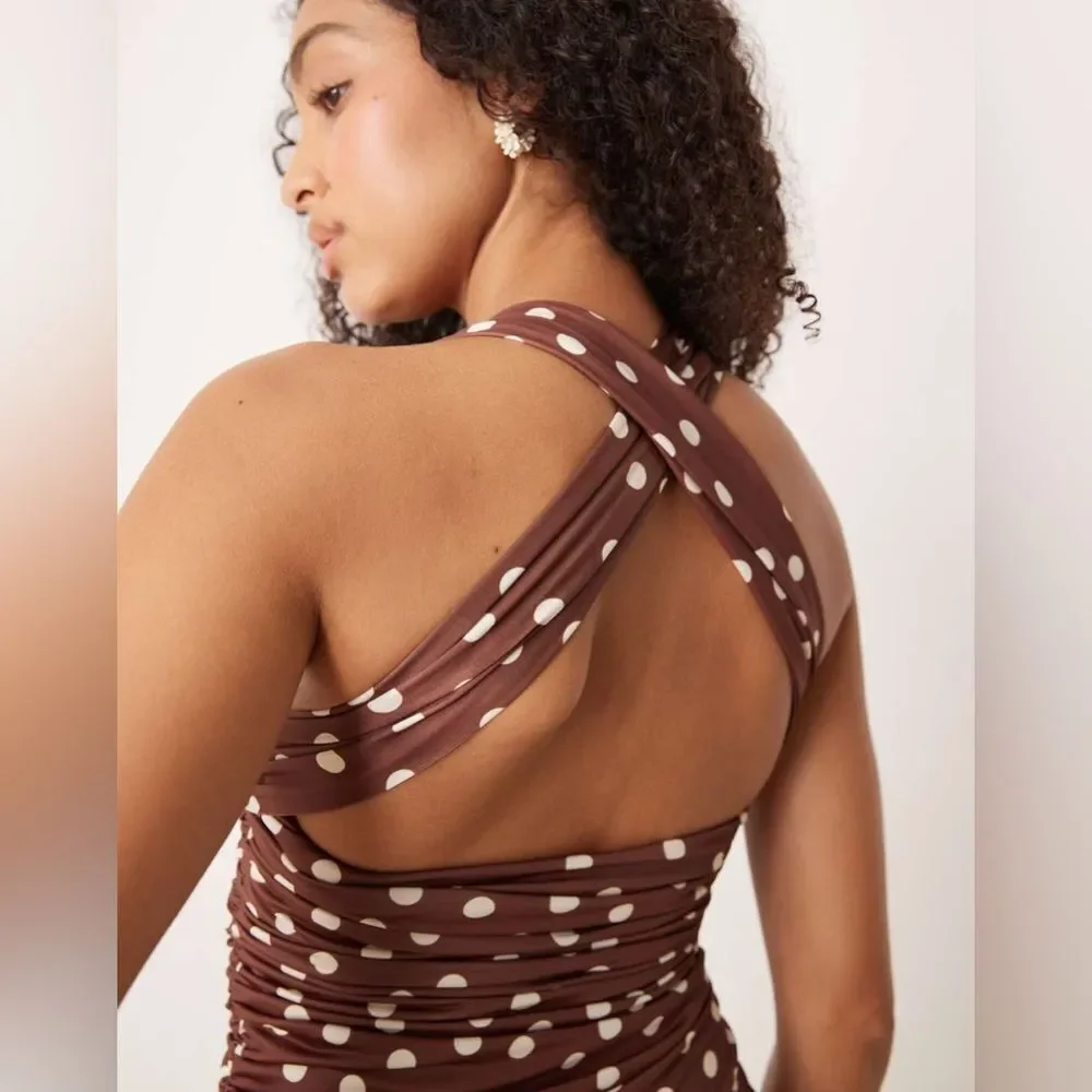 Free People Raylon Variegated Polka Dot Midi Dress